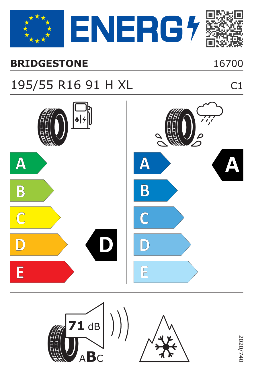 Etykieta opony 16700